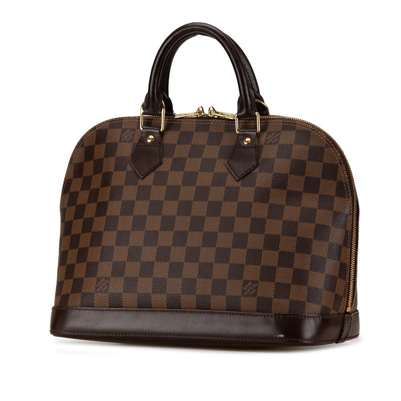 Louis Vuitton Damier Alma Handbag N51131 Brown PVC Leather in Great Condition