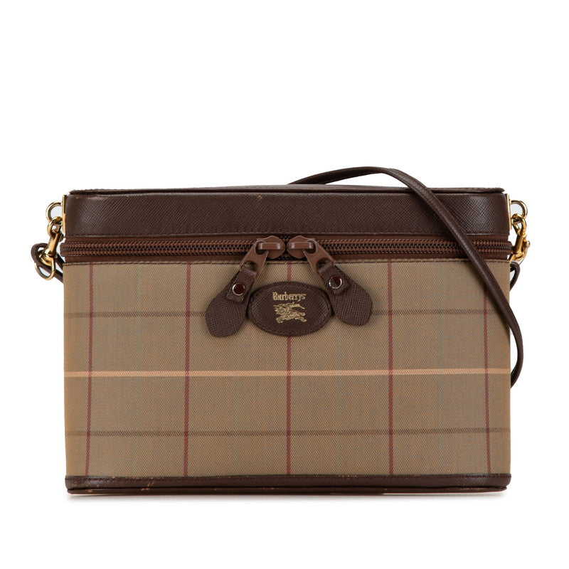 Burberry Check Canvas Leather Shoulder Bag