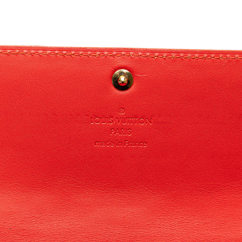 Louis Vuitton Monogram Vernis Wallet M91739 Red