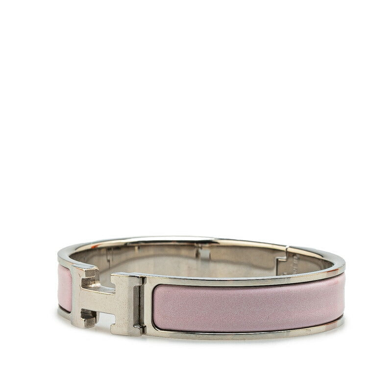 Hermes Click Clack H PM Bracelet Silver Pink