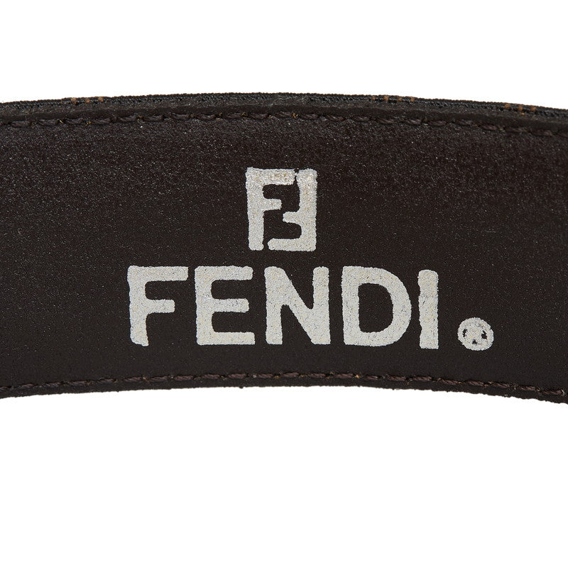 Fendi Zucca FF Buckle Canvas Leather Belt in Very Good Condition