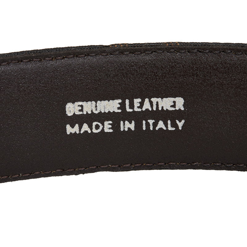 Fendi Zucca FF Buckle Canvas Leather Belt in Very Good Condition