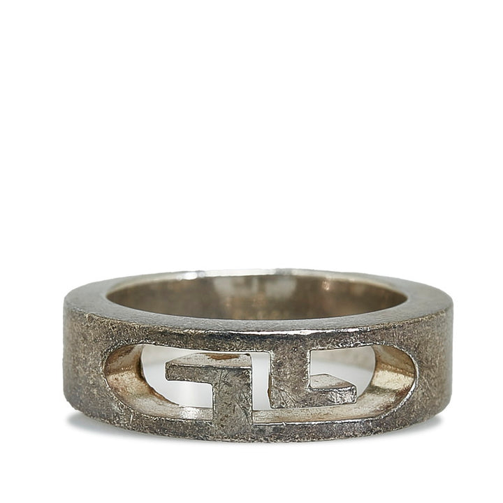 Gucci SV925 Silver GG Logo Cutout Ring