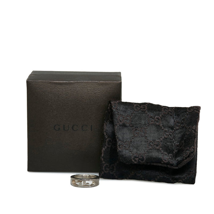 Gucci SV925 Silver GG Logo Cutout Ring in Great Condition