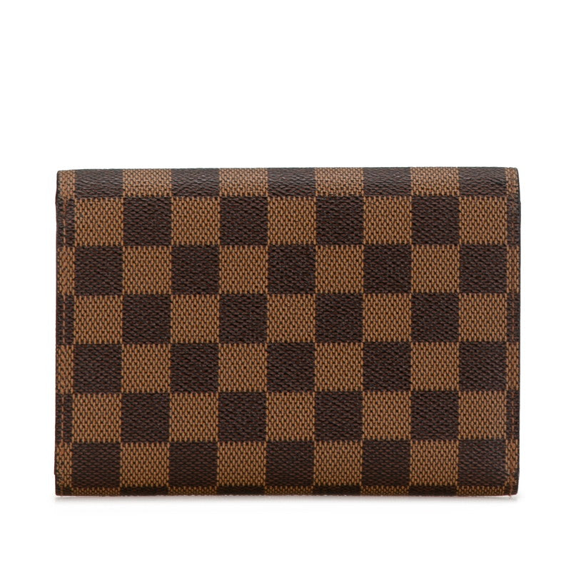 Louis Vuitton Damier Ebene Trifold Wallet N61202 Brown PVC Leather in Very Good Condition