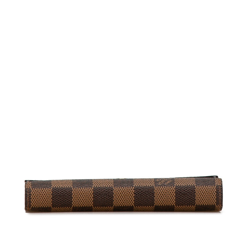 Louis Vuitton Damier Ebene Trifold Wallet N61202 Brown PVC Leather in Very Good Condition