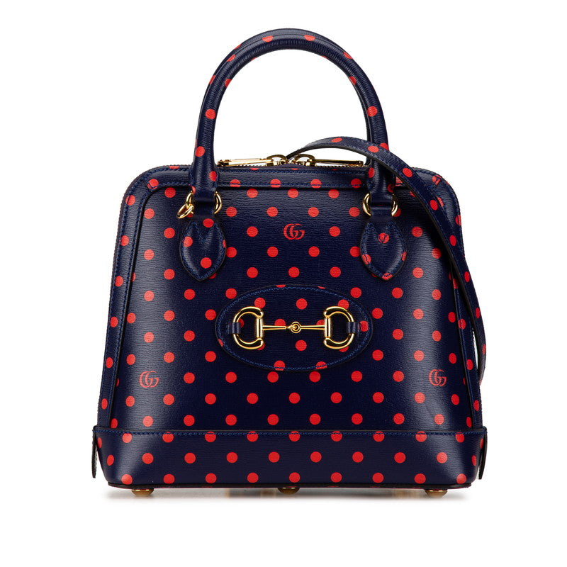 Gucci Leather Horsebit 1955 Polka Dot Small Handbag 621220