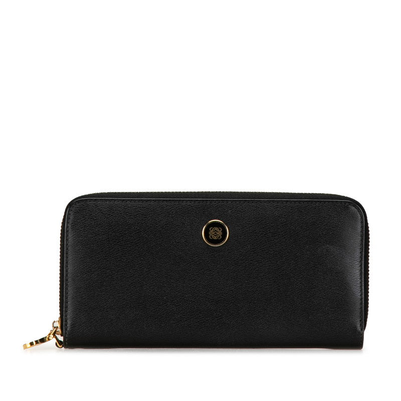 Loewe Anagram Leather Zip-Around Long Wallet Black