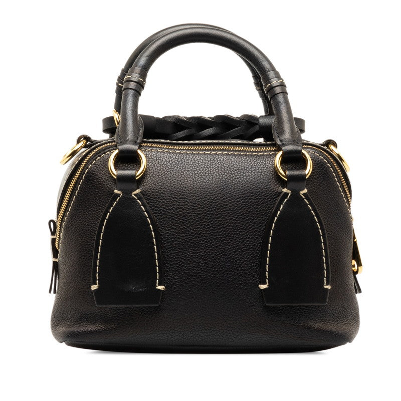 Chloe Daria Medium Leather 2WAY Handbag Black