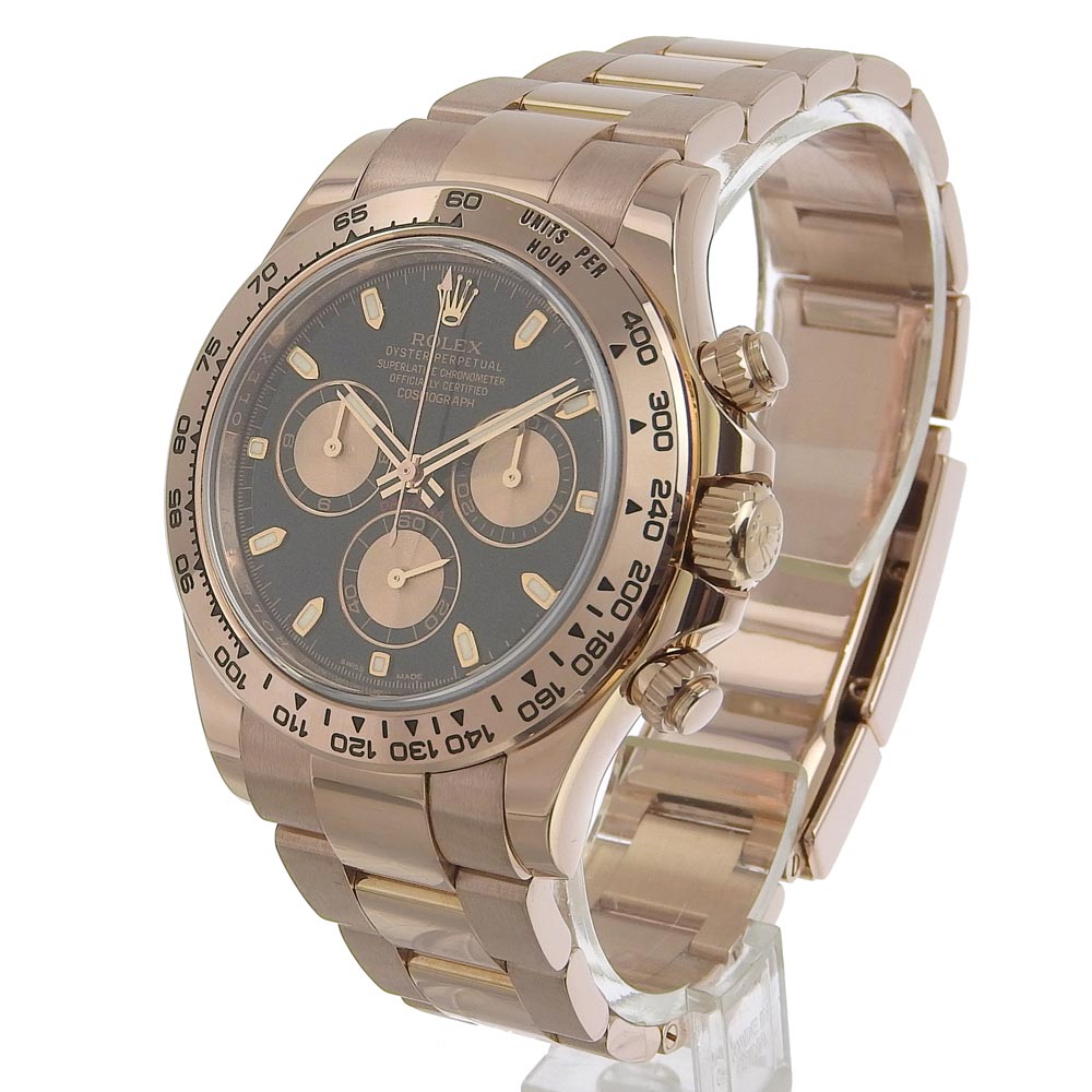 Rolex Daytona Cosmograph 116505 Men's Watch - Everose Gold & 18k Gold, Automatic Winding, Black Dial, Used in Grade A Condition 116505.0