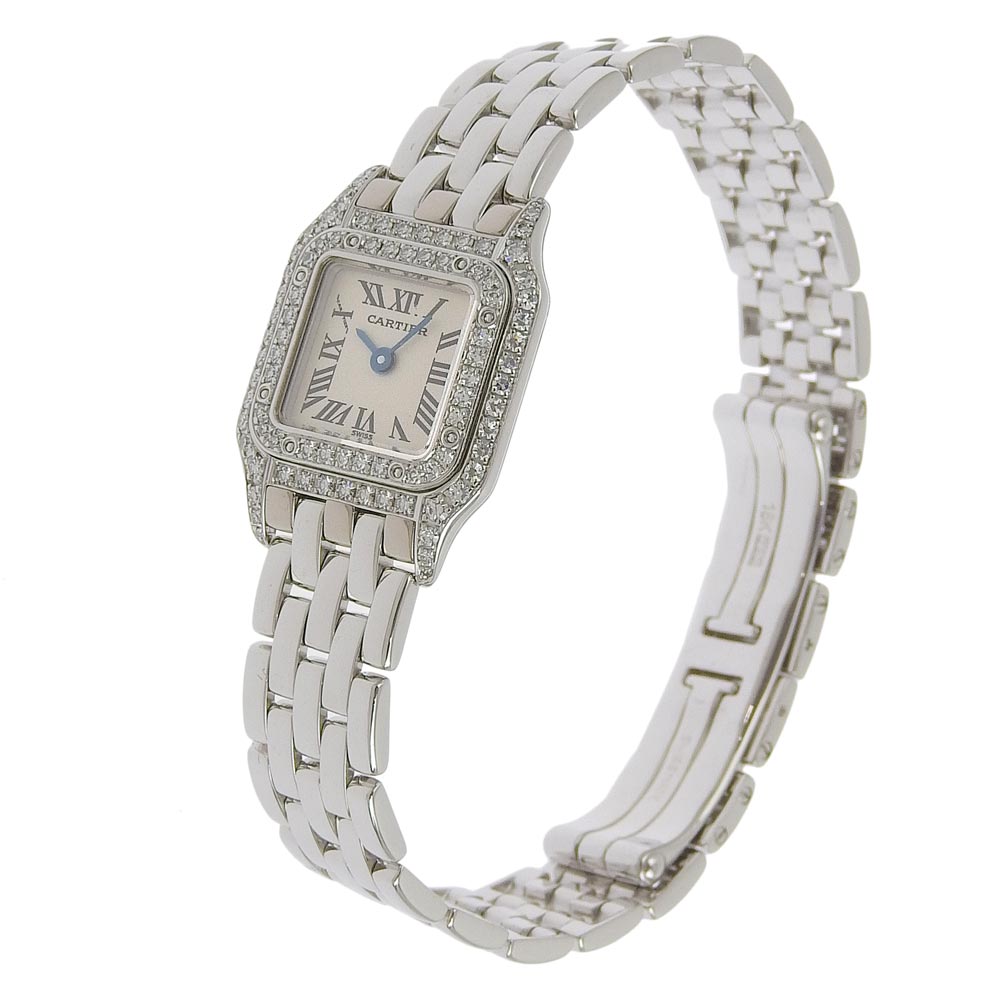 Cartier Mini Panthere Diamond Bezel WF3210F3 Ladies' Wristwatch in K18 White Gold and Diamond WF3210F3