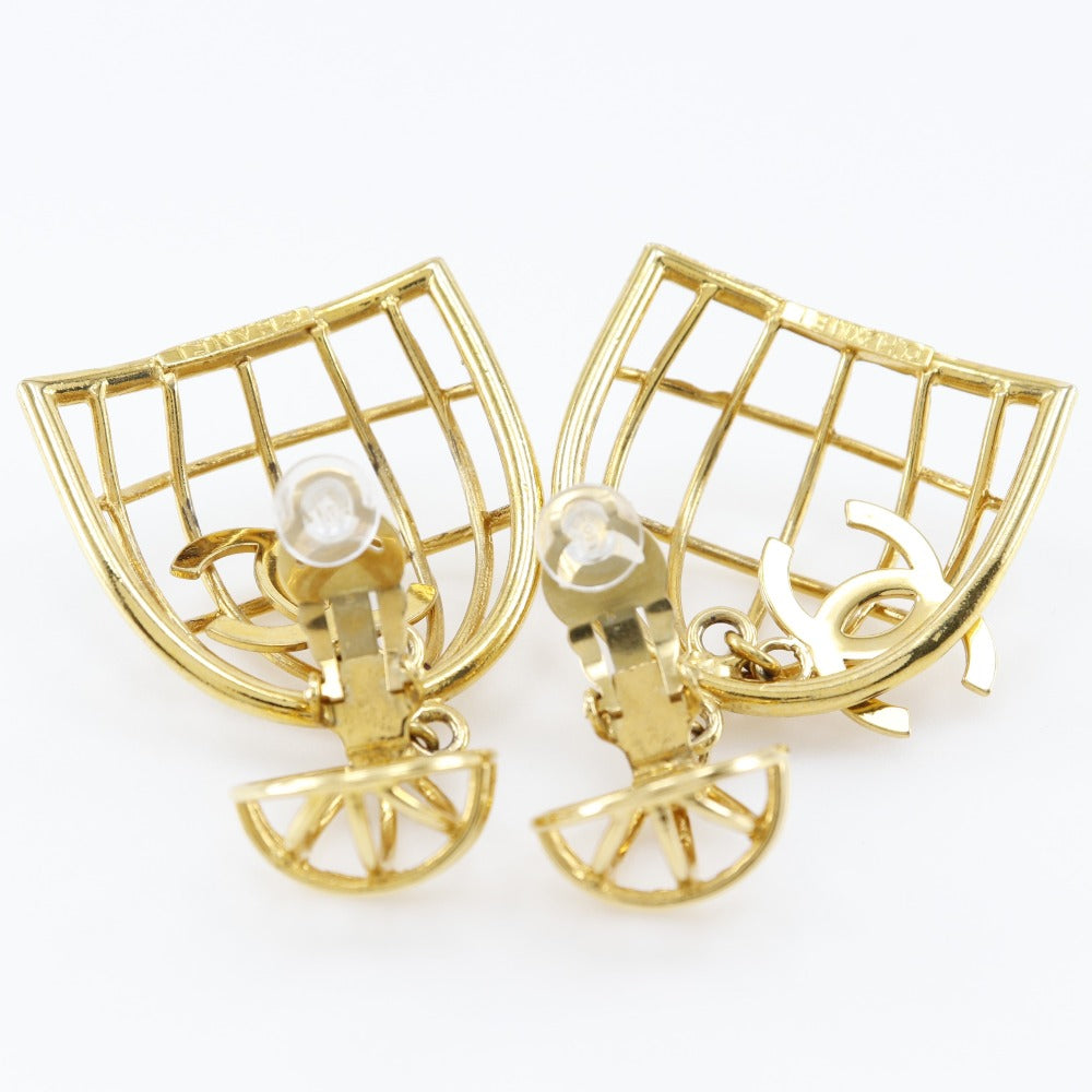 Chanel Birdcage Earrings Gold Plated 93P