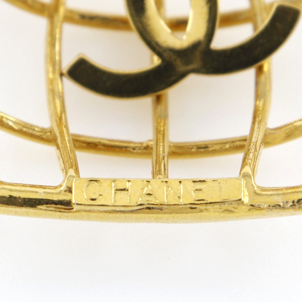 Chanel Birdcage Earrings Gold Plated 93P