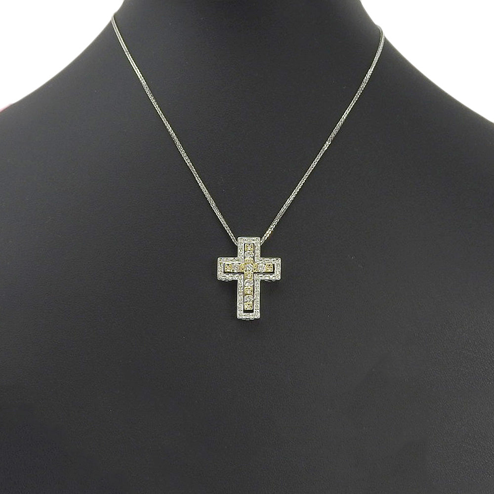 K18 Gold Diamond Cross Necklace