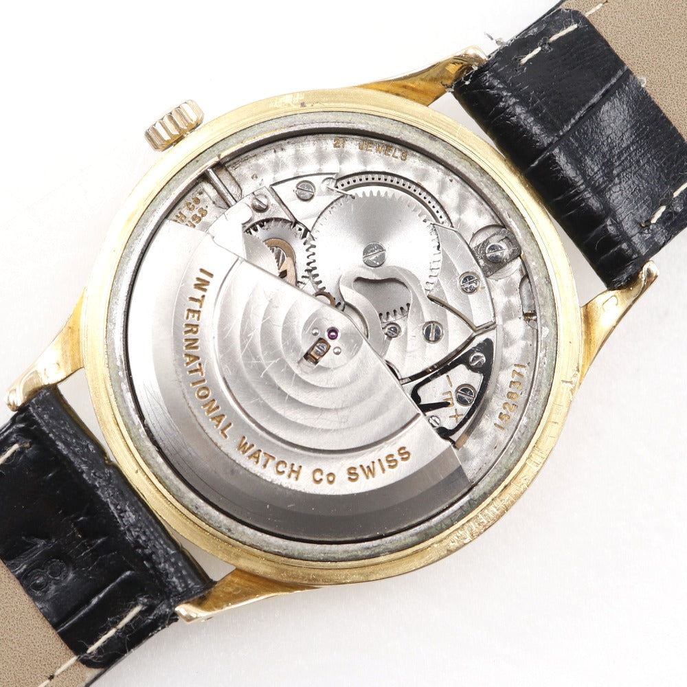 IWC Antique Watch Cal.109 K18 Yellow Gold Leather Automatic