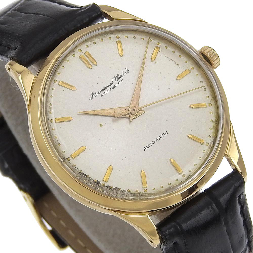 IWC Antique Watch Cal.109 K18 Yellow Gold Leather Automatic