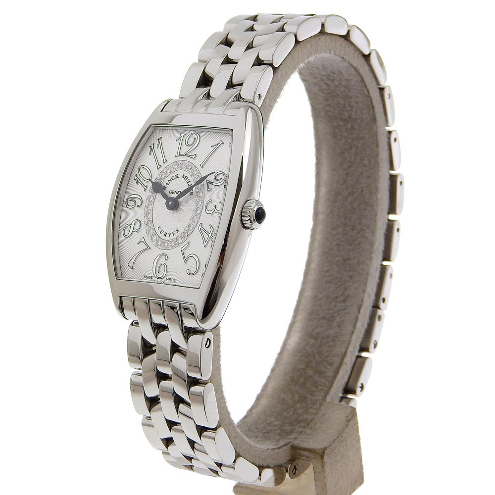 Franck Muller Tonneau Curvex Watch Quartz Stainless Steel Diamond