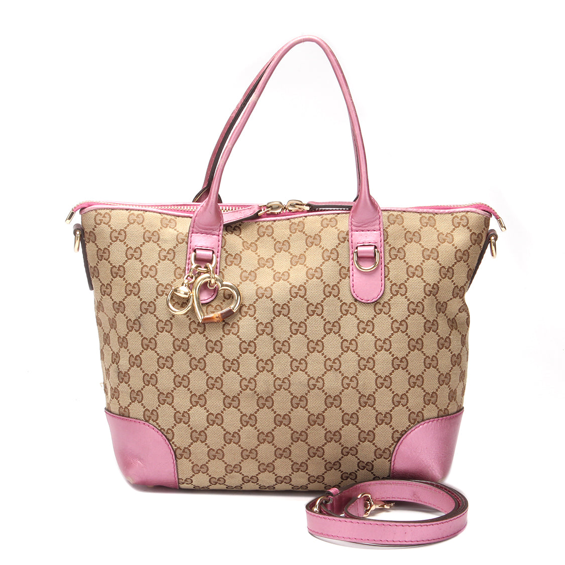 GG Canvas Heart Bit Tote