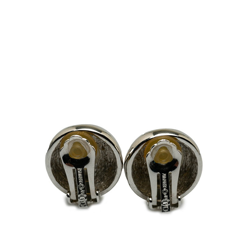 Dior Rhinestone Metal Clip Earrings