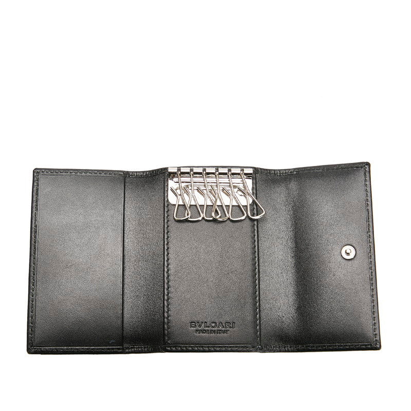 Bvlgari Key Case Gray Black PVC Leather