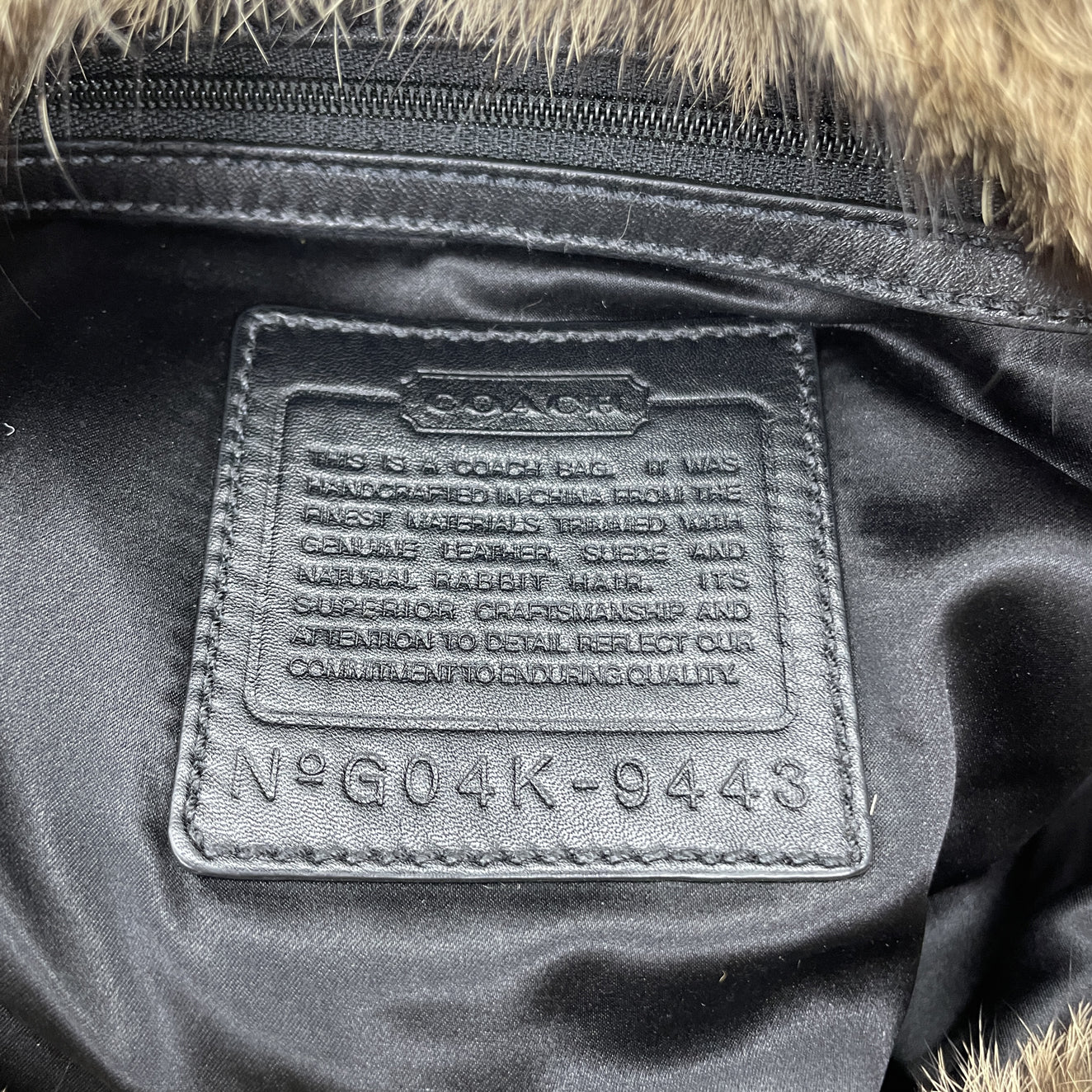 Coach Fur & Nylon Shoulder Bag Canvas Shoulder Bag in Good condition