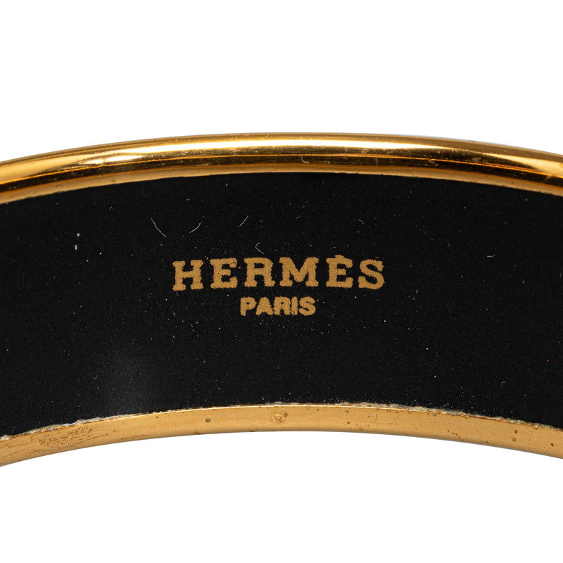 Hermes Enamel GM Bangle Bracelet Gold Multicolor