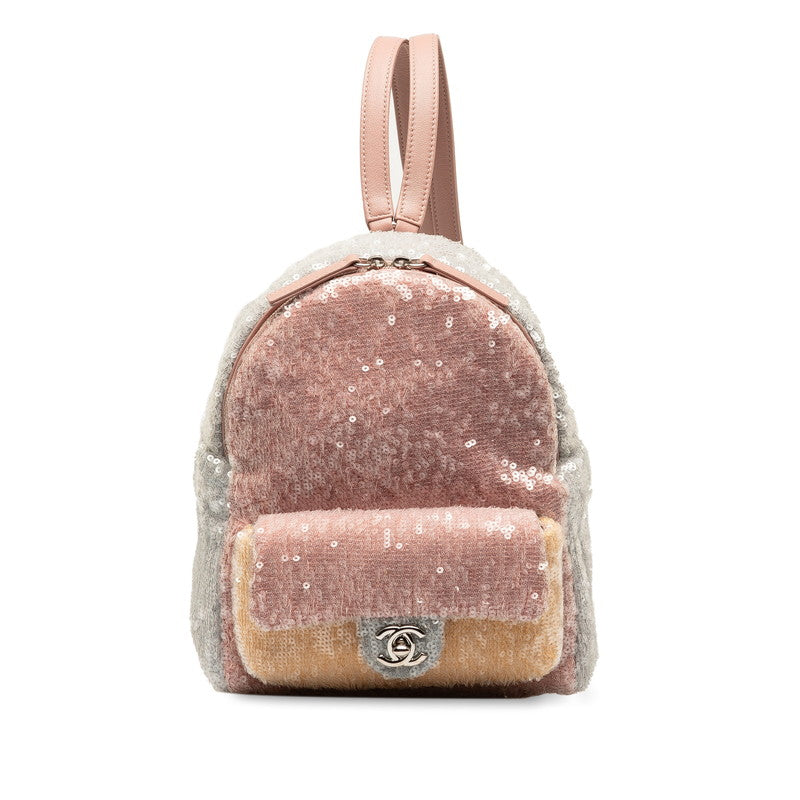 Leather Waterfall Sequin Mini Backpack