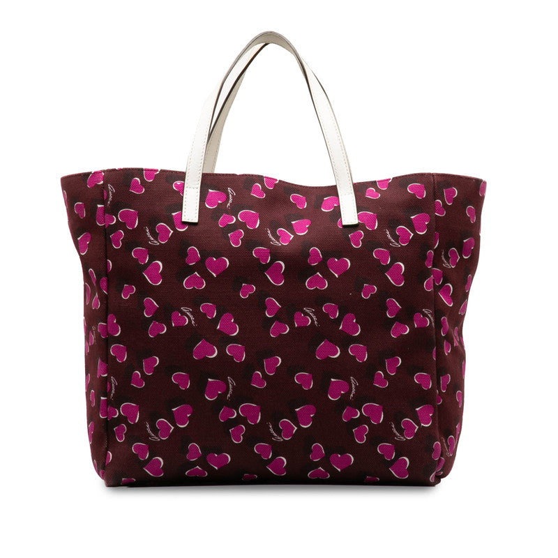 Gucci Canvas Leather Heart Pattern Tote Bag 282439