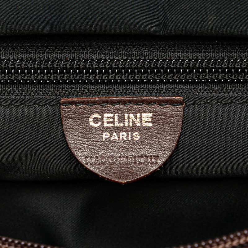 Celine Nylon Leather Logo Tote Shoulder Bag in Very Good Condition