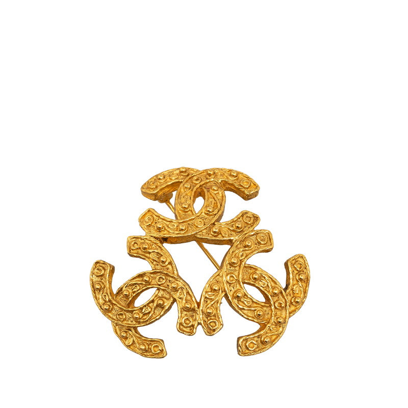 Chanel Triple CC Logo Brooch  Metal Brooch in Good condition