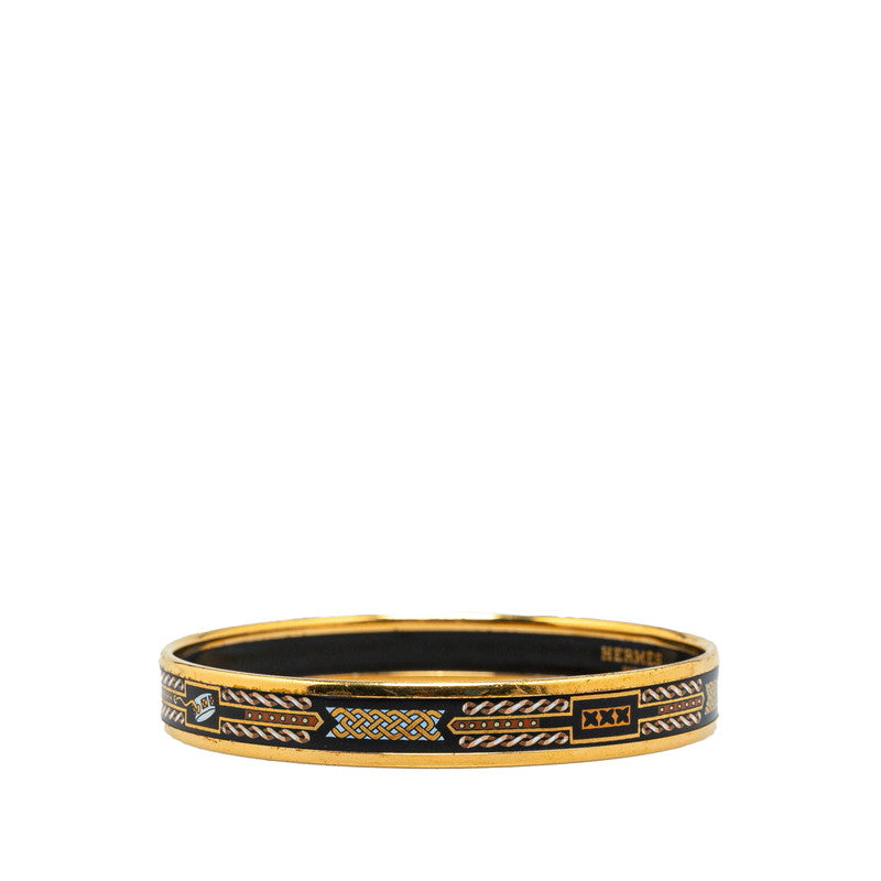 Hermes Enamel PM Bangle Gold Black