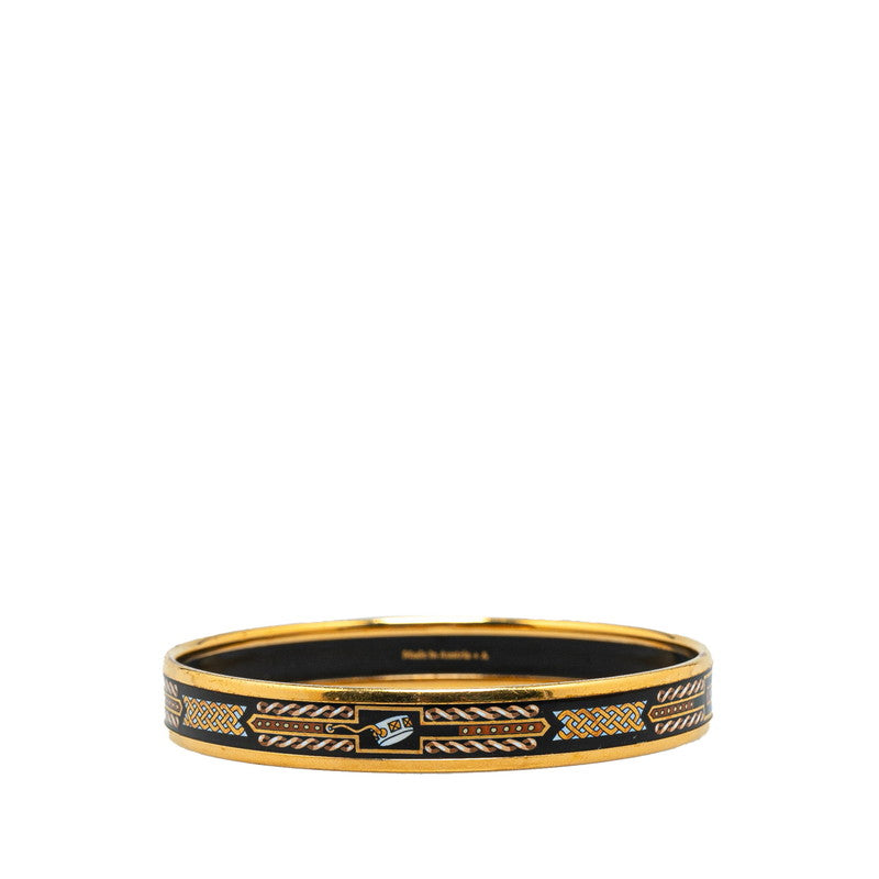 Hermes Enamel PM Bangle Gold Black