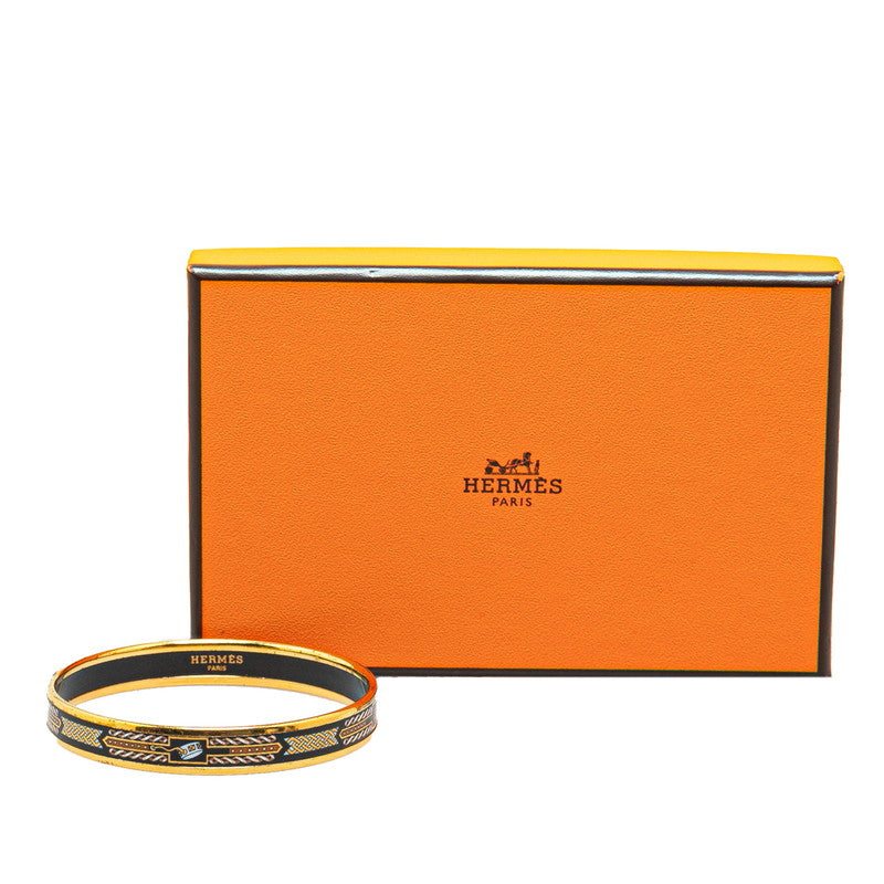 Hermes Enamel PM Bangle Gold Black