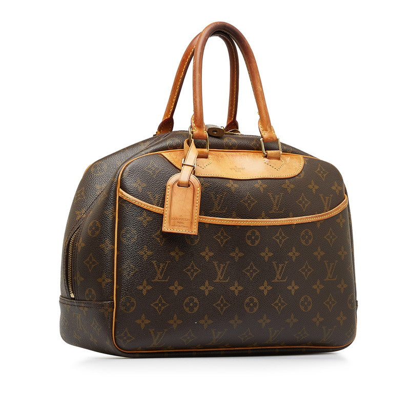 Louis Vuitton Monogram Deauville Handbag M47270 Brown PVC Leather in Good Condition