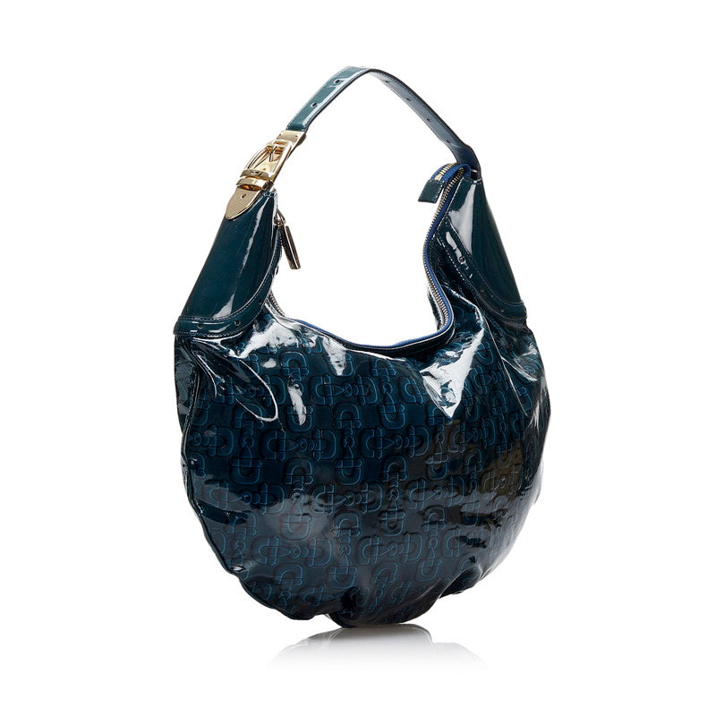 Patent Leather Horsebit Glam Hobo Bag 145764