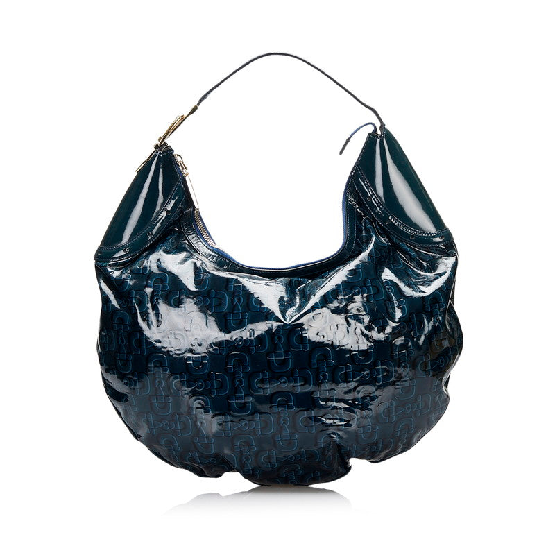 Patent Leather Horsebit Glam Hobo Bag 145764