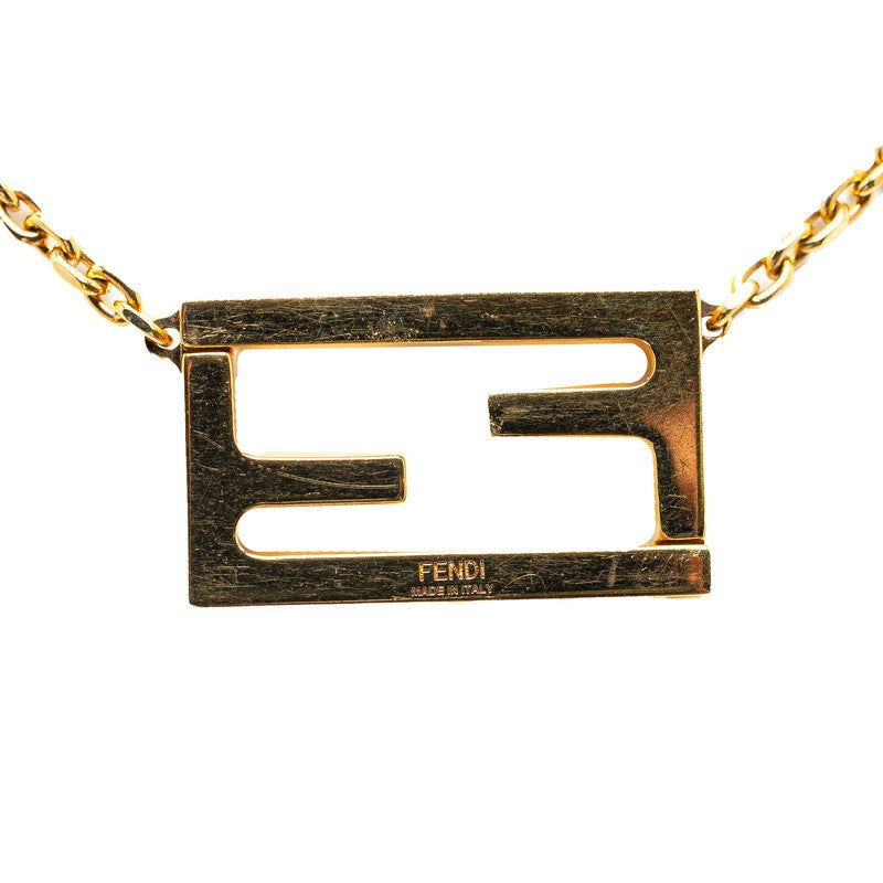 Fendi FF Rhinestone Necklace  Metal Necklace in Good condition
