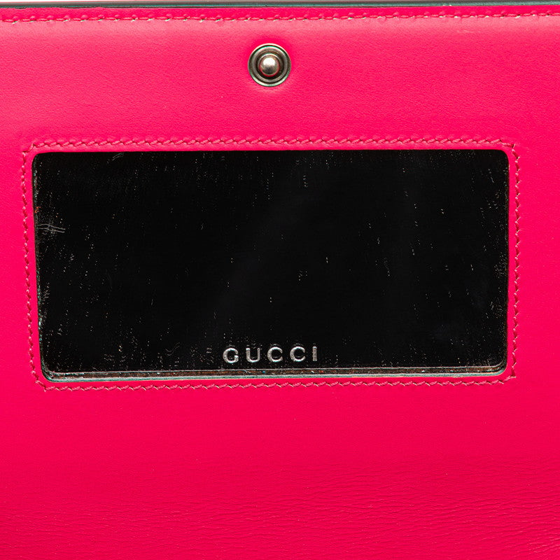 Gucci Sega Logo Leather Chain Wallet Shoulder Bag in Excellent Condition