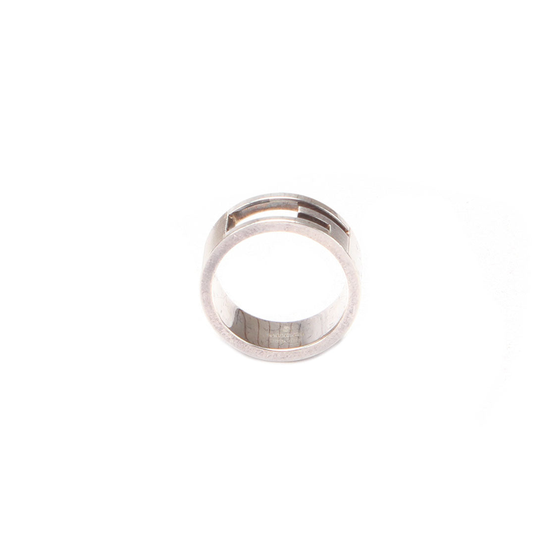 Gucci Cutout G Silver Ring Metal Ring in Good condition