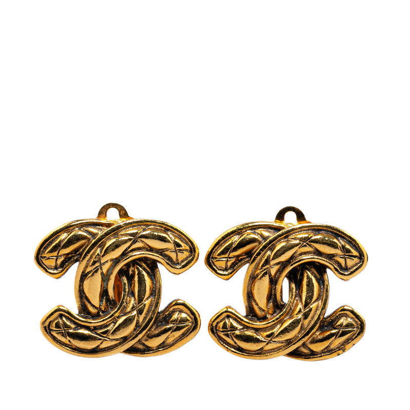 Chanel Matelasse Coco Mark Clip-On Earrings in Great Condition