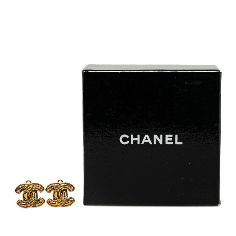 Chanel Matelasse Coco Mark Clip-On Earrings in Great Condition