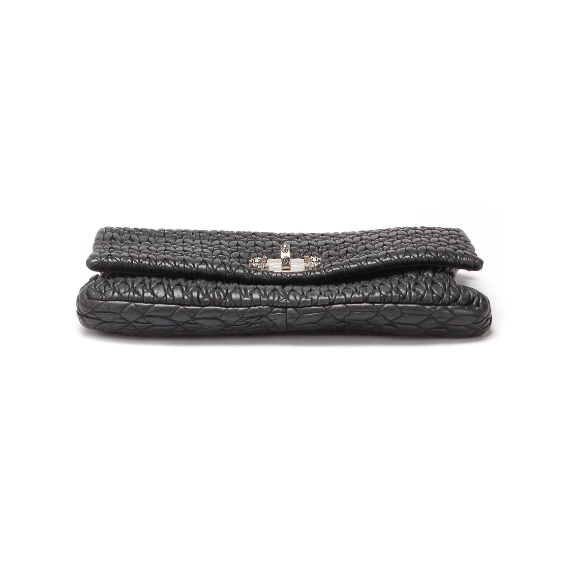 Matelasse Leather Crystal Embellished Shoulder Bag