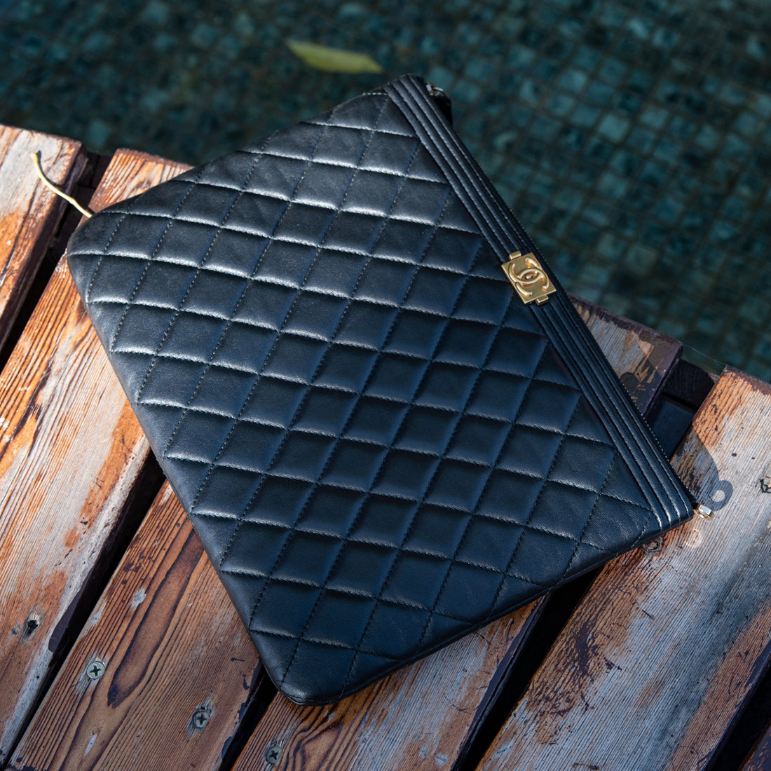 CC Quilted Leather Le Boy Clutch