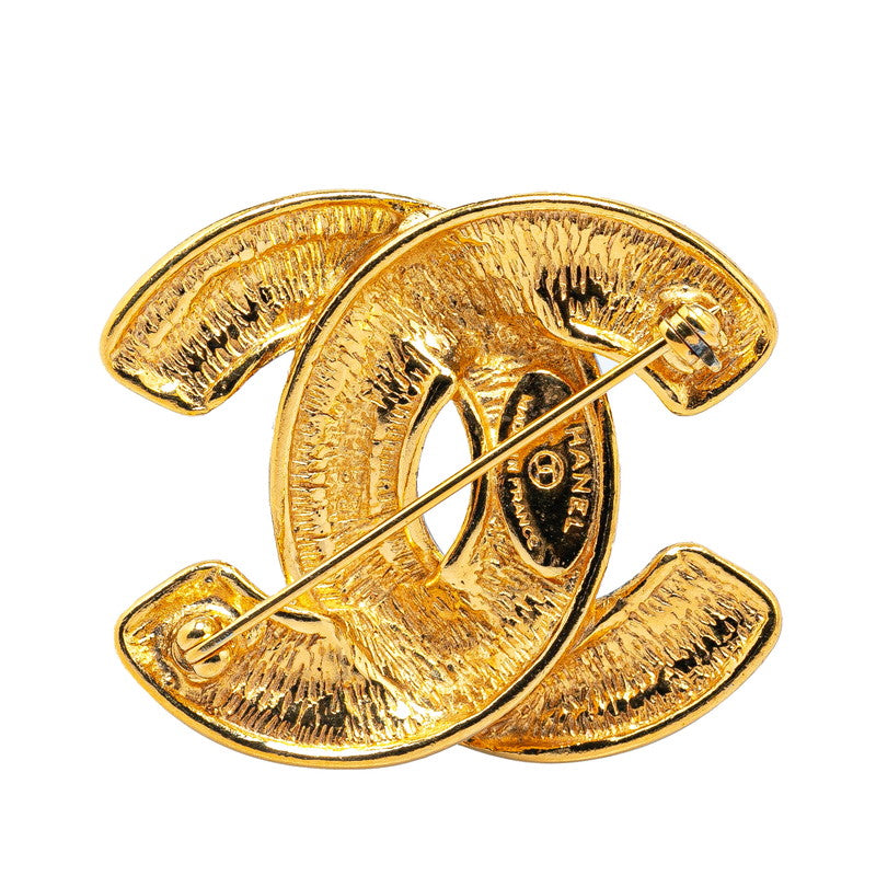 Chanel Vintage Coco Mark Matelasse Brooch Gold