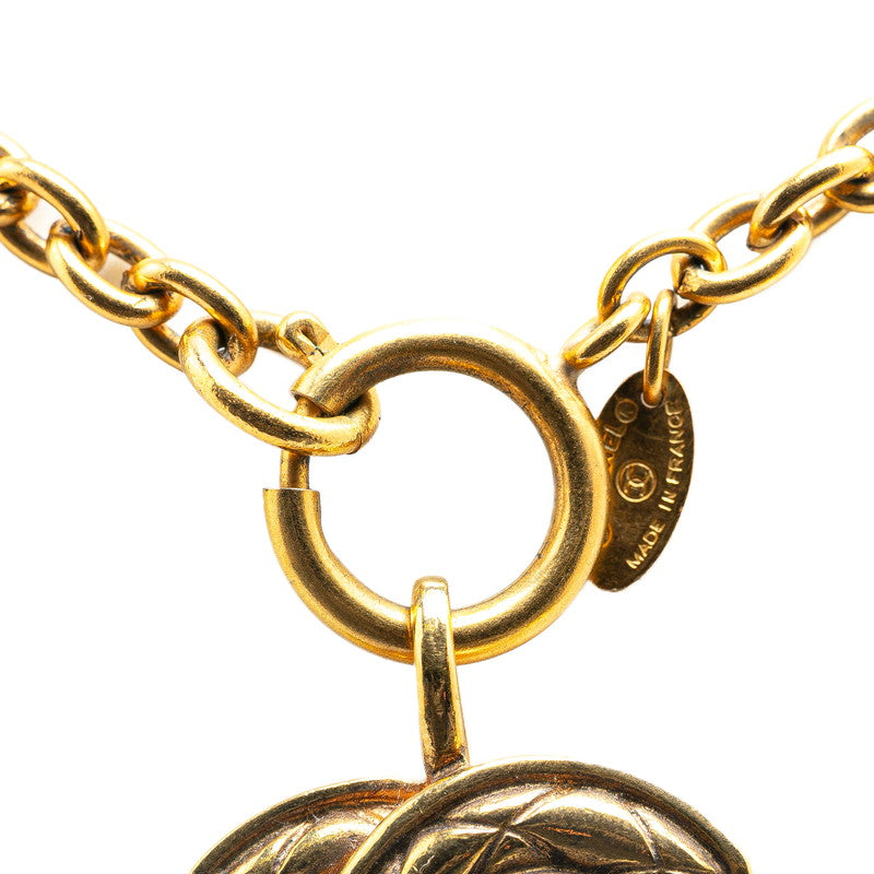 Chanel Matelasse Coco Mark Necklace Gold