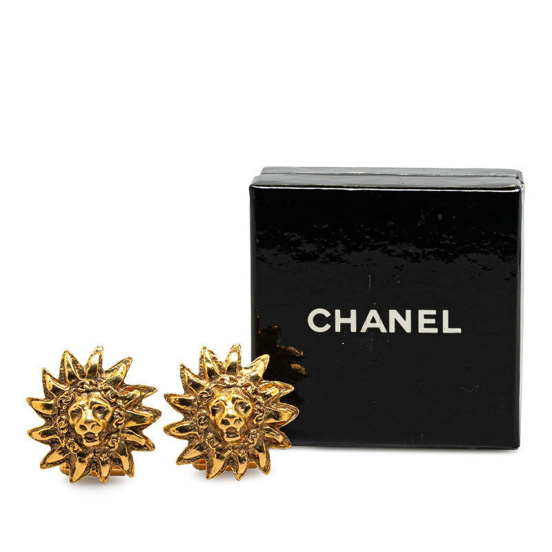 Chanel Lion Sun Chain Motif Cufflinks Gold