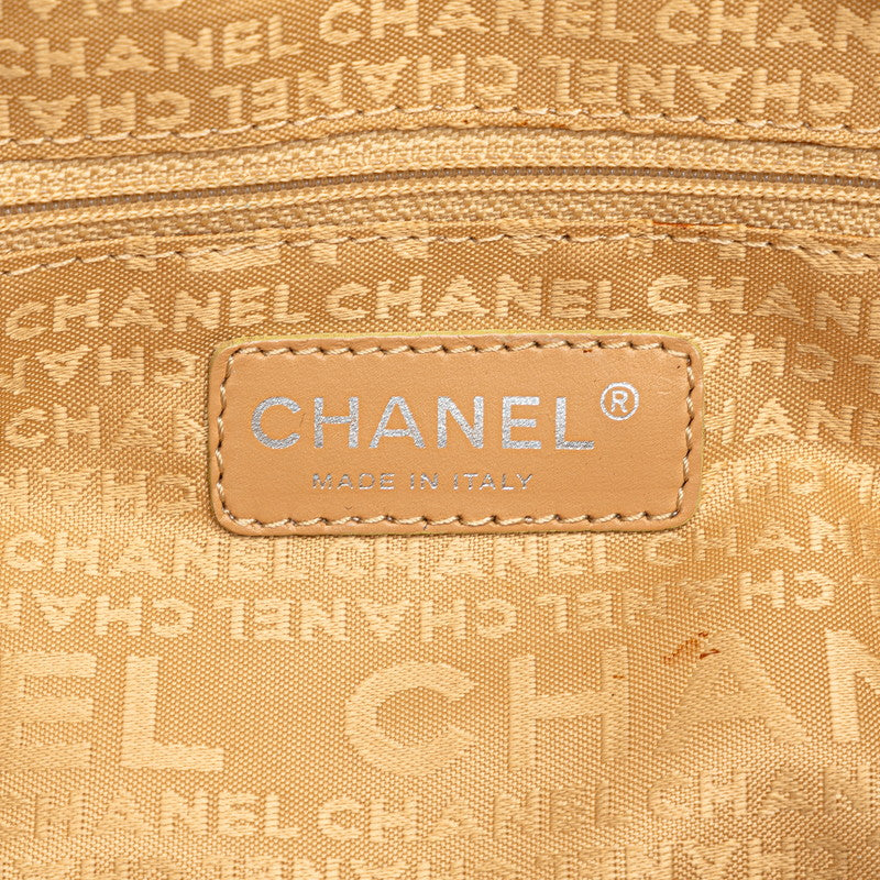 Chanel Leather Wild Stitch Handbag Beige