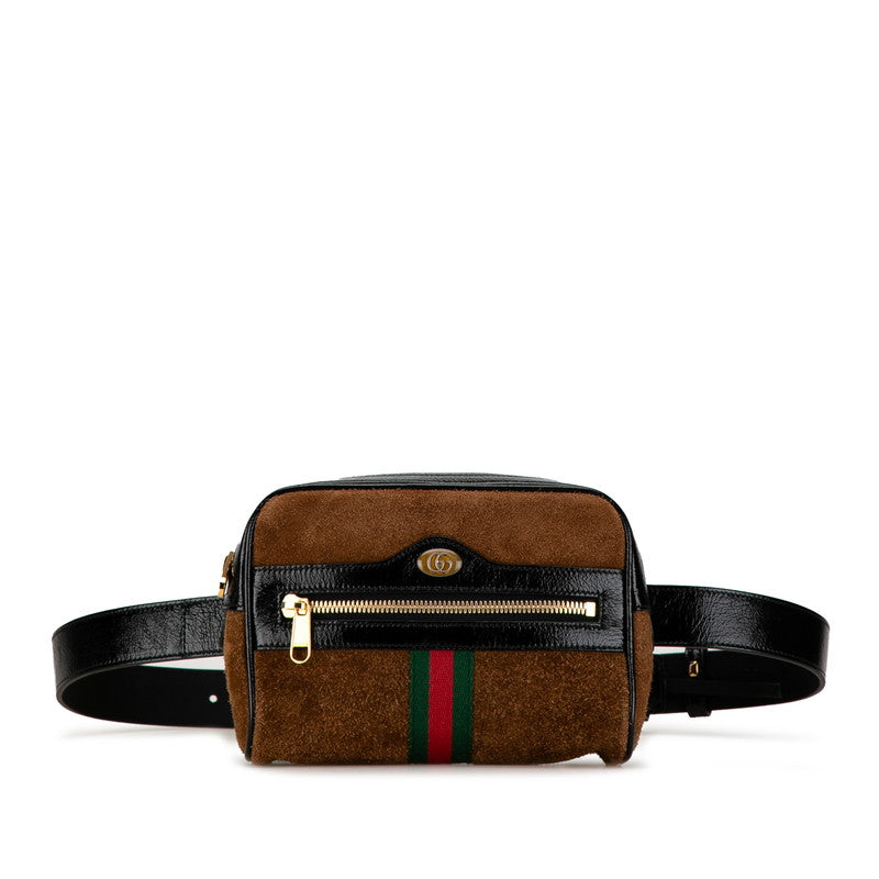 Gucci GG Marmont Suede Enamel Waist Bag Body Bag 517076 in Very Good Condition