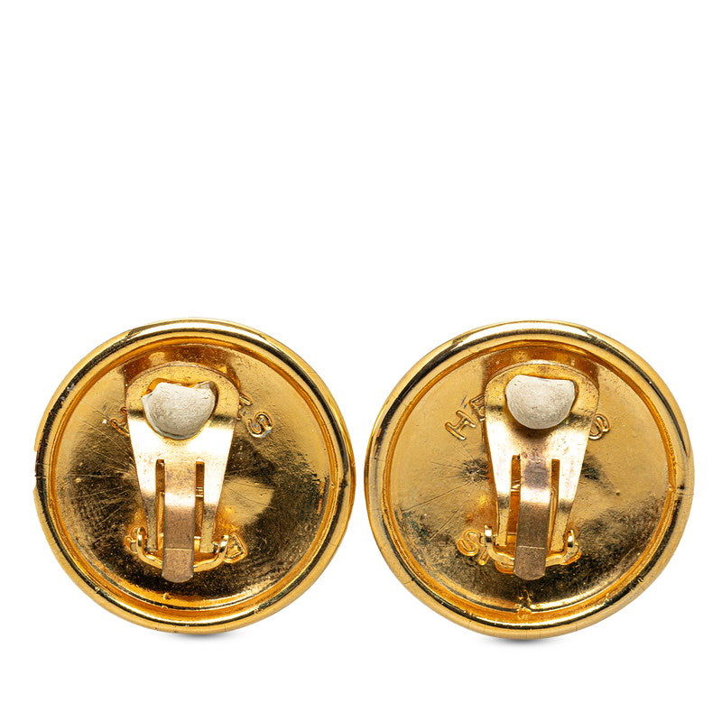 Hermes Pegasus Gold Plated Earrings in Very Good Condition