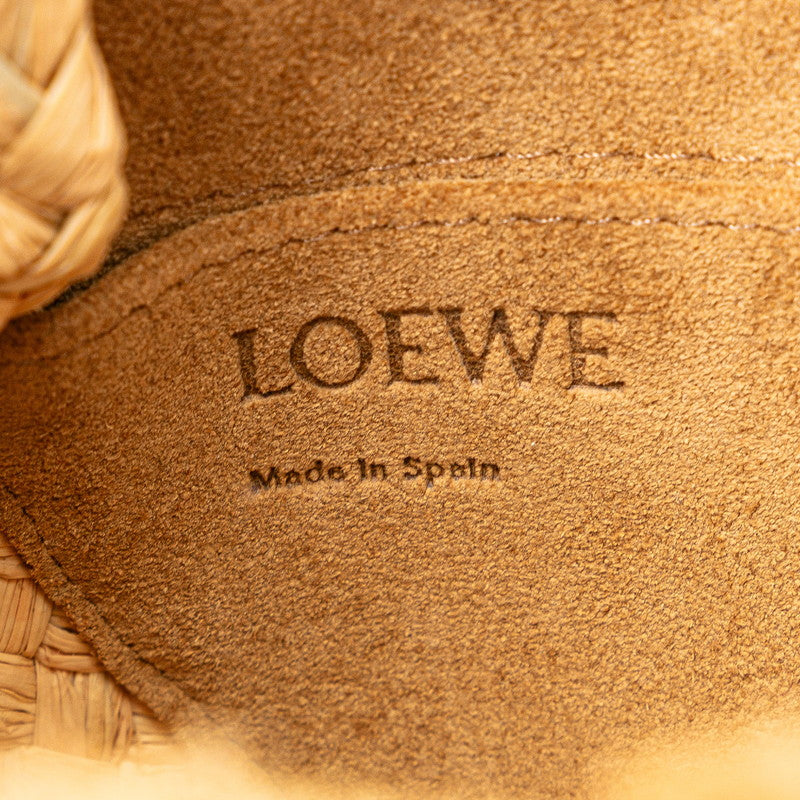 Loewe Anagram Gate Raffia Leather Shoulder Bag